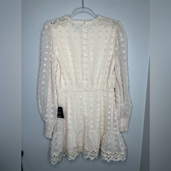 LULUS - NEW/NWT - Lust Or Love Cream Embroidered Lace Long Sleeve Dress. Medium. - Picture 10 of 13